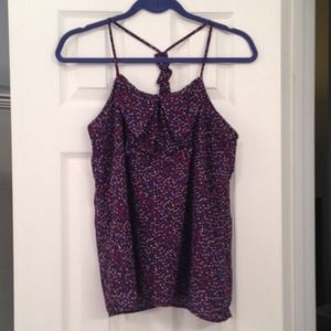 Navy/Red/White Pok-a-Dot Razor Back Top