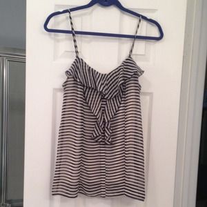 Navy & White Striped Top