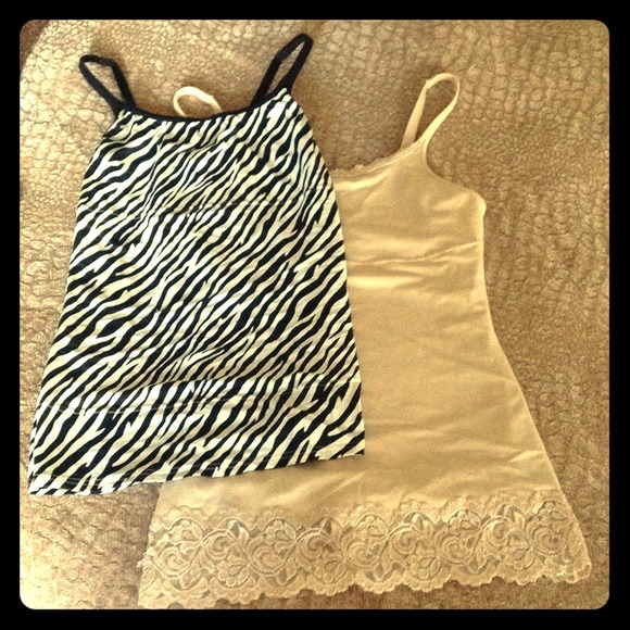 👙👙2 camisoles Zebra, beige tummy control