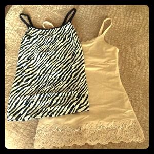 👙👙2 camisoles Zebra, beige tummy control