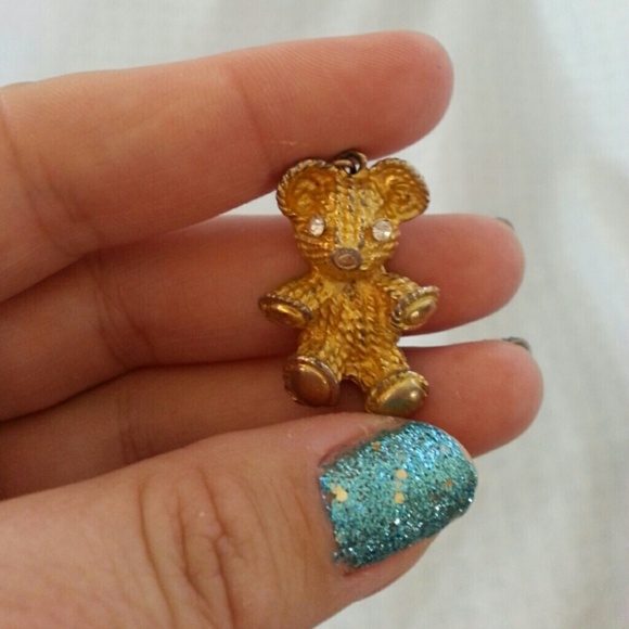 Crystal eyed teddy bear charm