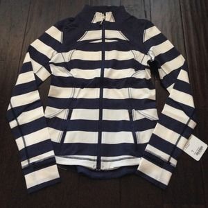 Lululemon forme jacket II blue white stripe 8 NWT