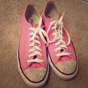 Pink bedazzled converse