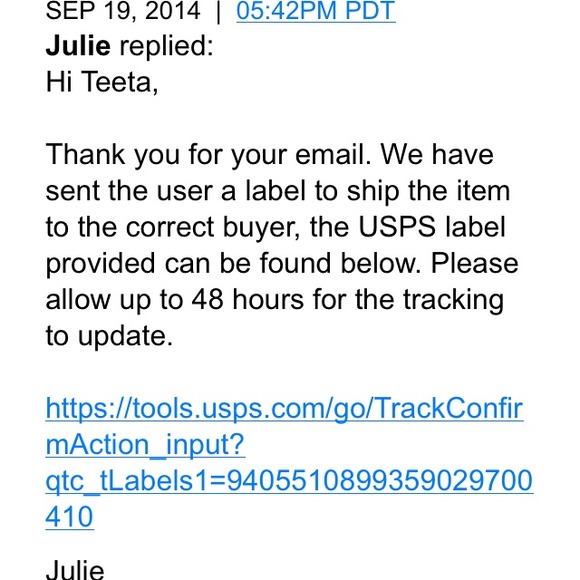Tracking info