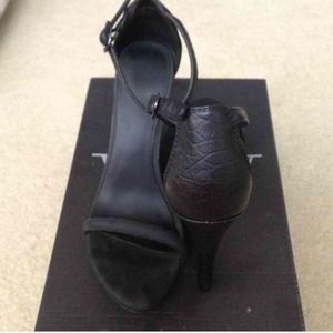 Armani exchange black strap heel
