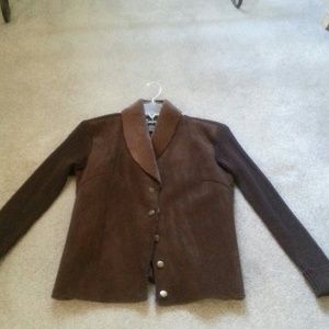 Lovely warm Brown Suede Front Sweater