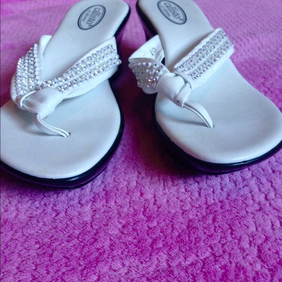 Callisto White Wedges With Rhinestones - Picture 3 of 3