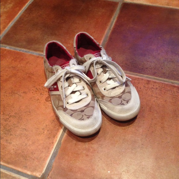 Khaki coach tennis shoes