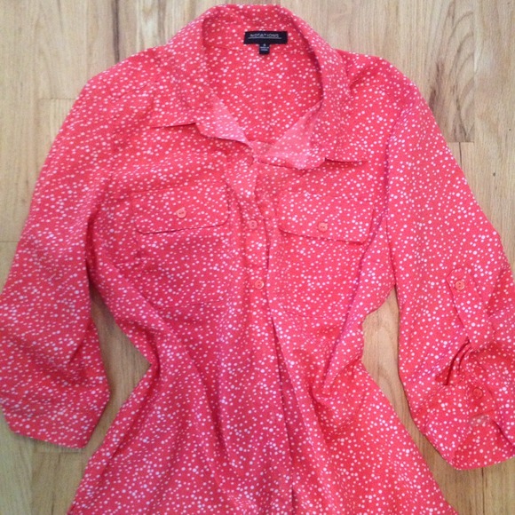 Beautiful polka dot coral blouse