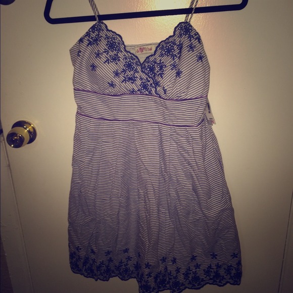 Blue and white dress