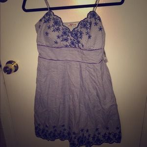 Blue and white dress