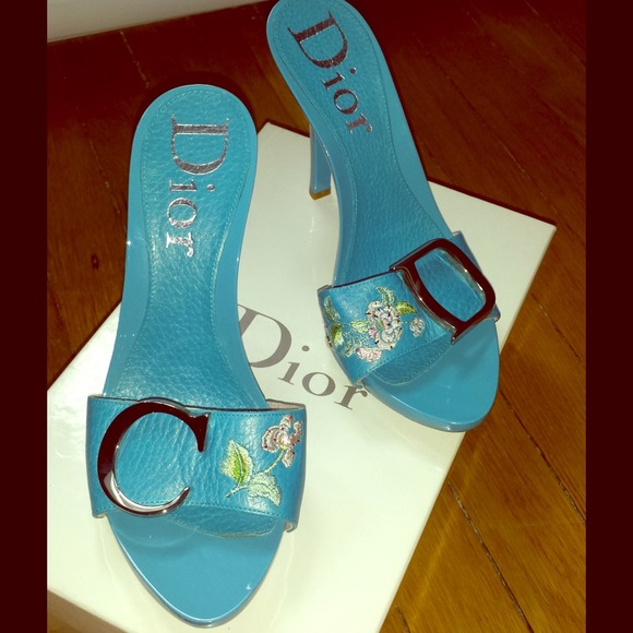 Dior embroidered slides