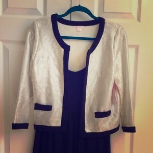 NWT Classy silver and black cardigan. Size XL