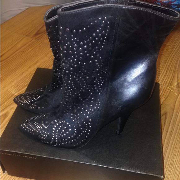 Studded Black Booties Size 11