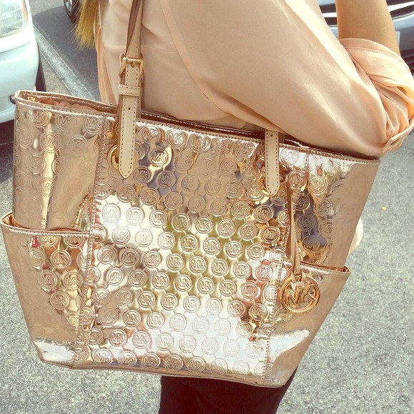 Authentic Rose Gold MK tote