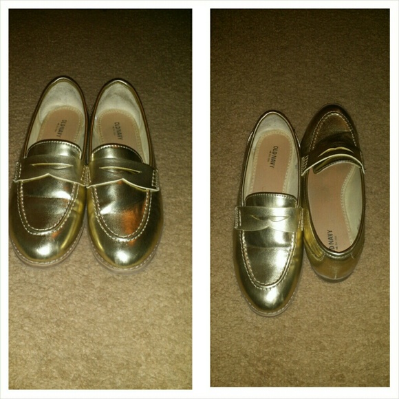 Gold dress shoes