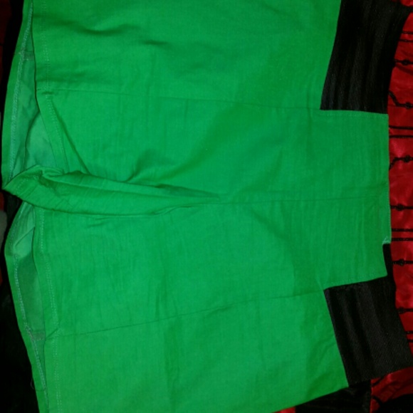 Green high waisted shorts