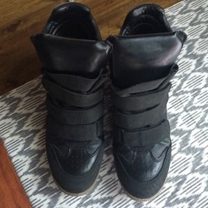 Black Wedge Trainers