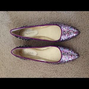 Perfect for the holidays!! Nina Glitter Flats