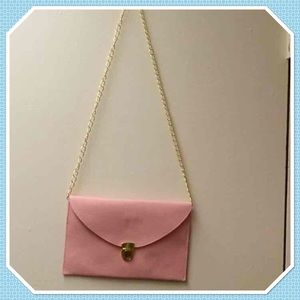 Pink envelope purse or clutch