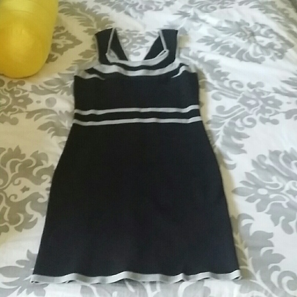 Black and gray spandex dress