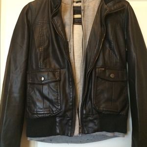 Black faux leather jacket
