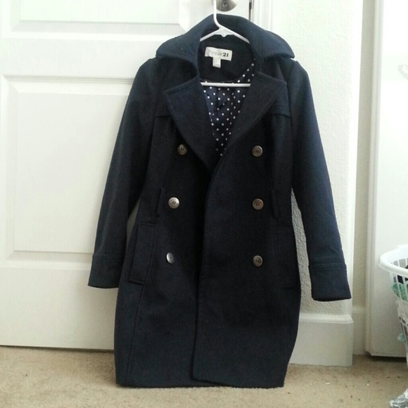 Navy blue pea coat