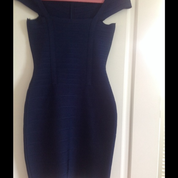 Navy blue bandage dress