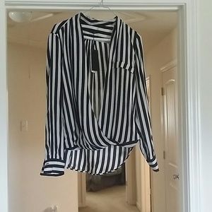 Black and white stripped blouse