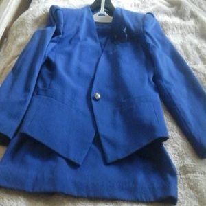 Royal Blue 2 PCS  Skrit SUIT with gold botton