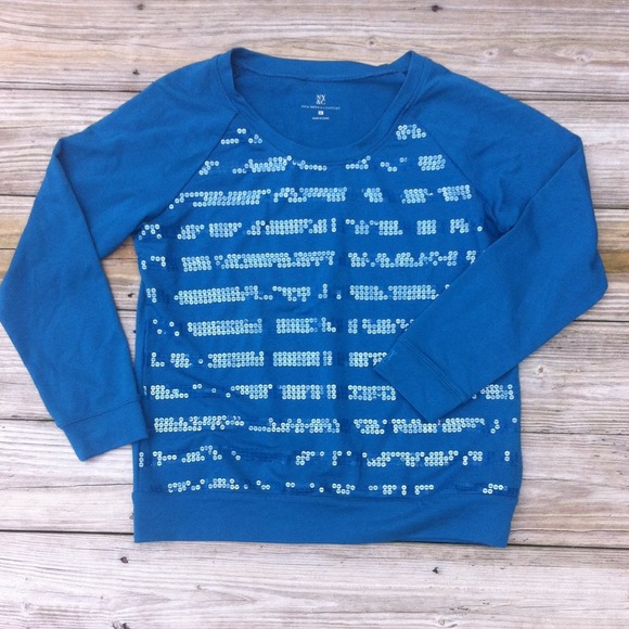 NY&C teal sequined top. Women's medium.