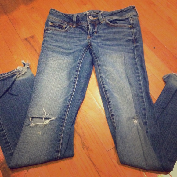 American Eagle distressed bootcut jeans
