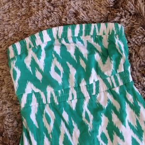 NWT OFF 5th: green/white ikat maxi dress