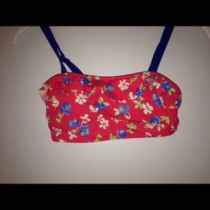 Super cute red floral bathing suit