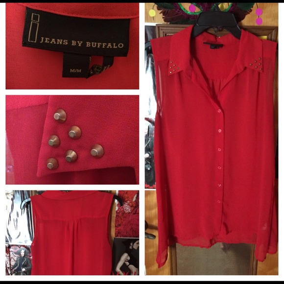 Coral studded blouse