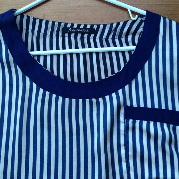 Foreign Exchange flowy navy stripe top - Picture 4 of 4