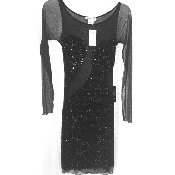 Arden B mesh, cut out black dress