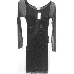 Arden B mesh, cut out black dress