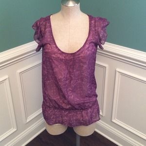 Purple Damask sheer top