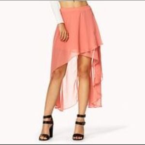 Coral Hi-lo Skirt From forever 21 W/ tags
