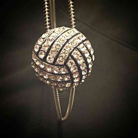Silver rhinestone volleyball headband