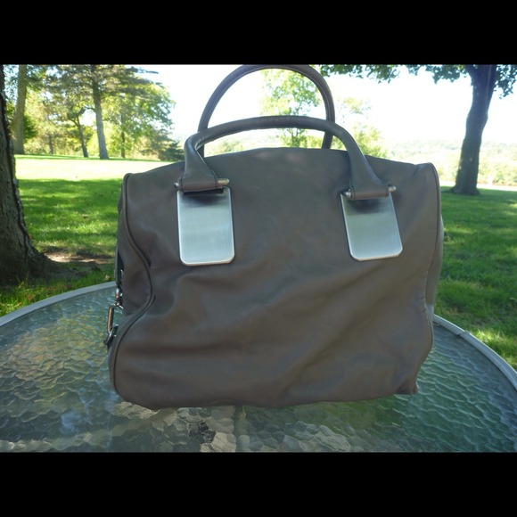 Leather Banana Republic purse -brushed pewter