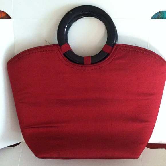 Red Raw Silk Purse