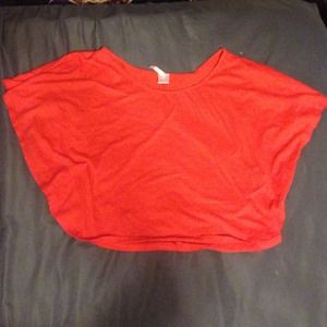 Rue 21 red flowy cropped shirt