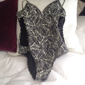 RVCA black and white one piece swimsuit