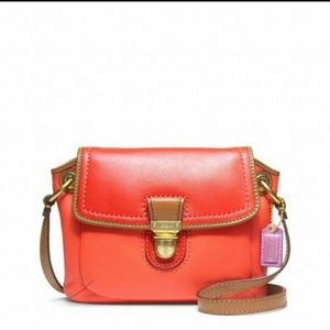 NWOT Coach vermillion/sun orange crossbody