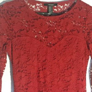 fitted long sleeve lace dress