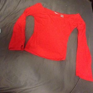 Red Long Sleeve Tight Shirt