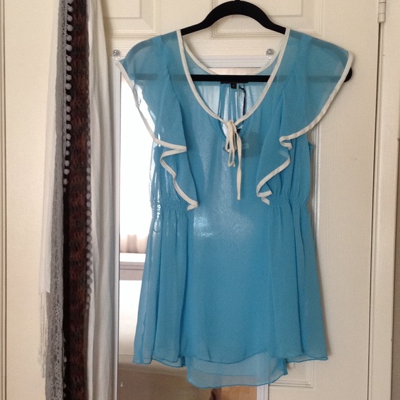 Lov Posh batwing style sheer top