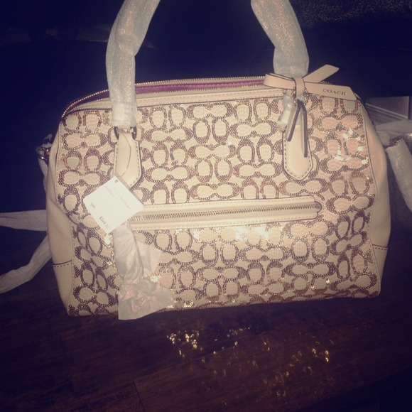 Beige Sequin Coach Purse 💕